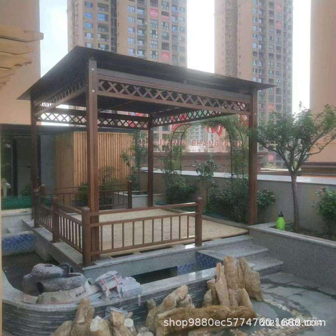 庭院玻璃钢葡萄架别墅后花园廊架户外仿木纹园林四角架子长廊室外