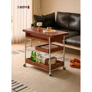 Eisenra斯堪 纳维亚实木咖啡桌中世纪小公寓设计师移动推车覆古