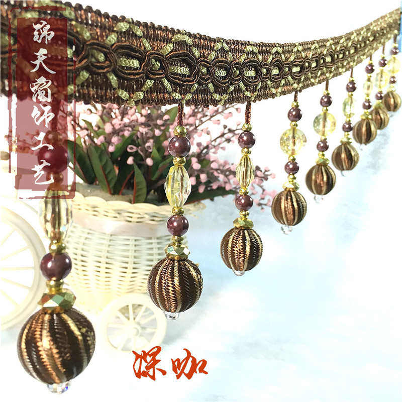 亮片牛筋珠子窗帘帘头花边密度好欧式新款工厂直销现货批发,居家布艺,花边,淘宝优惠券,粉丝福利购,淘宝优惠卷