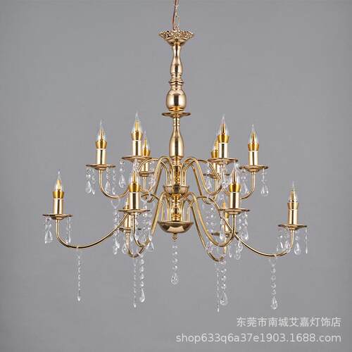 新婚庆空具双层欧式铁艺12头吊灯中吊AJ08顶装款饰道婚礼布置立体