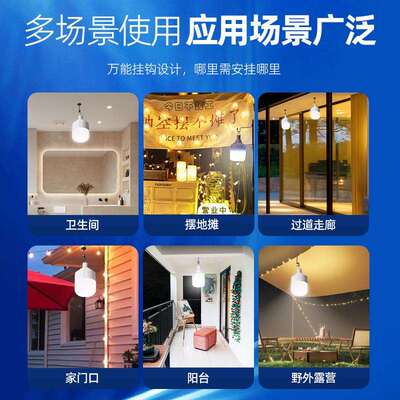 太阳能照明灯庭院户外家用室内路充电一拖二分体感应超亮led灯泡
