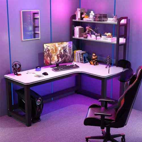 台l型转桌角电脑桌电竞桌书家用简约公桌椅组合书架办学习AXM桌式