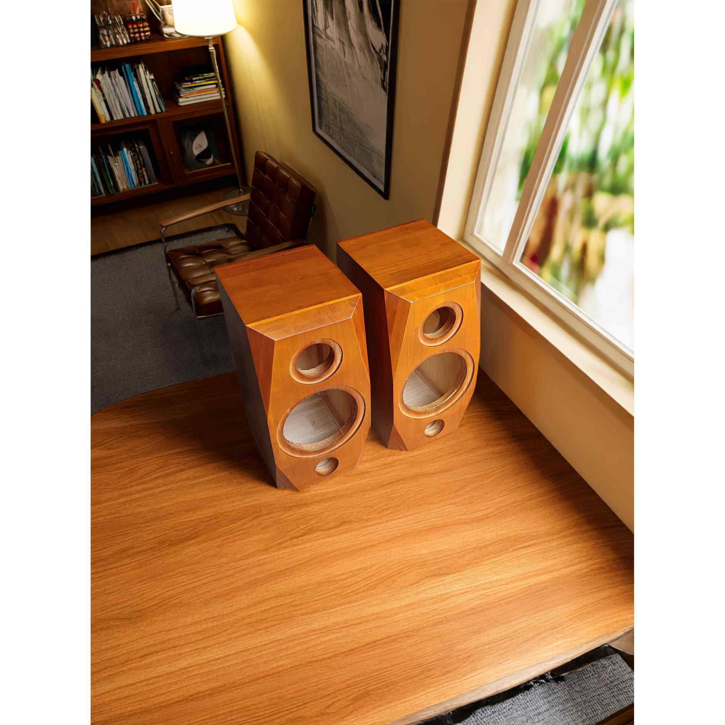 6.5寸7寸8寸实木书架音箱空箱HIFI发烧低音4寸高音支持定做可改孔