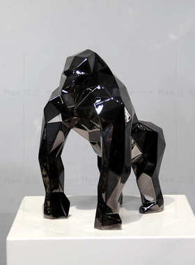 现代简约卡通动物潮流金刚猩猩摆件样板间售楼处客厅玄关桌电视柜