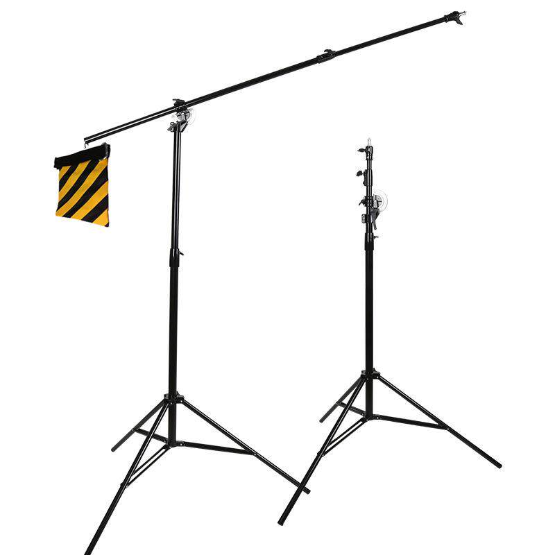 摄影灯架 两用闪光灯支架顶灯悬臂架三脚架摄影灯伸缩架子