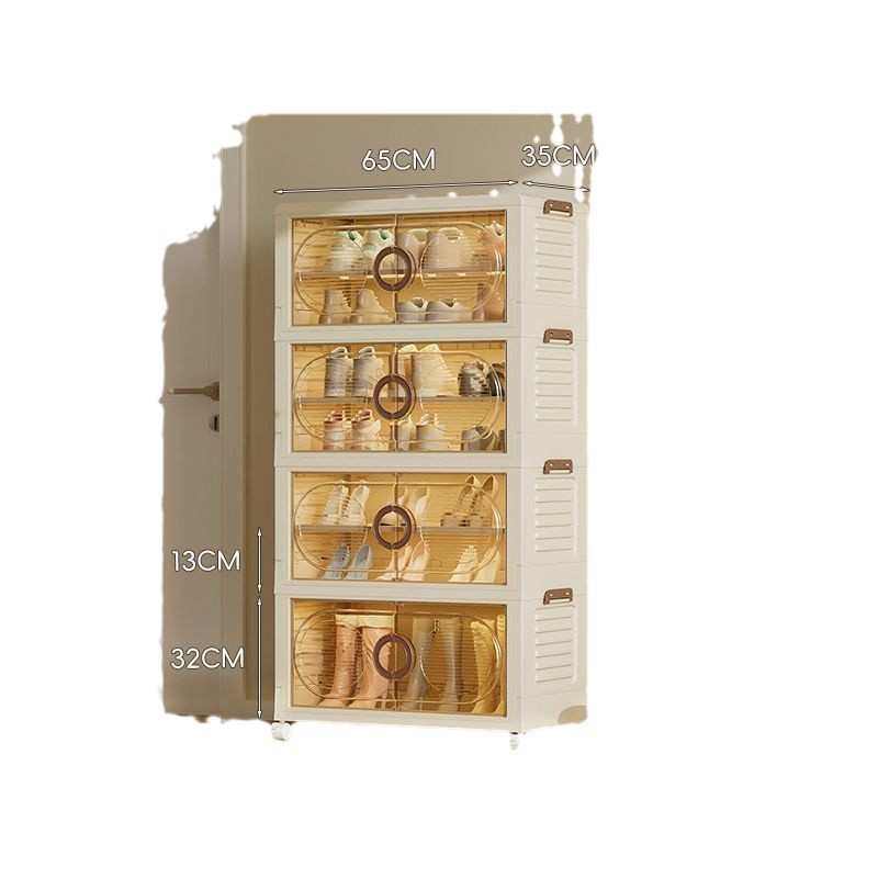 带滑轮鞋盒家用多层鞋柜透明收纳免安装塑料收纳玄关防尘大容量,居家布艺,收纳盒,淘宝优惠券,粉丝福利购,淘宝优惠卷