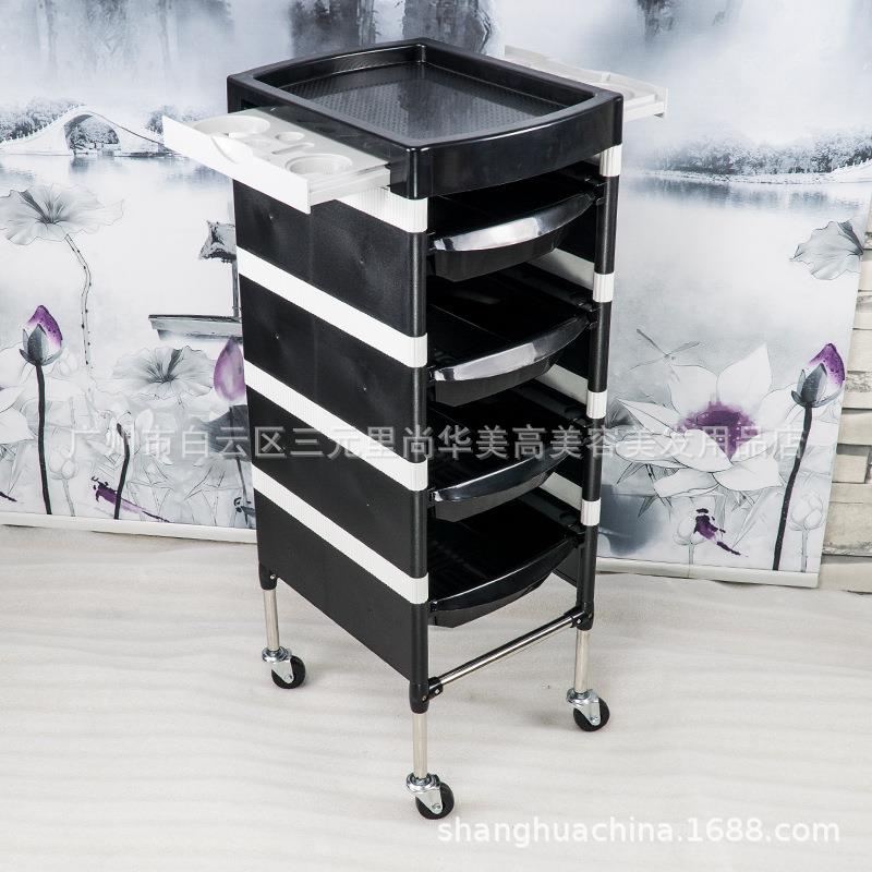 新款美发车发廊工具小推车理发店烫染发型师加固专用复古手推杠车