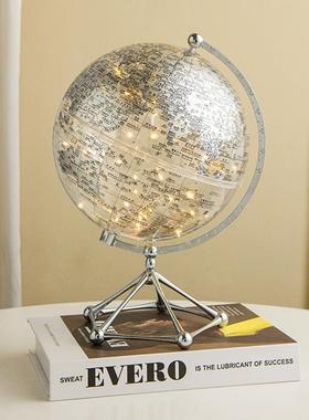 轻奢高档透明地球仪酒柜摆件客厅电视柜办公室创意桌面家居装饰品