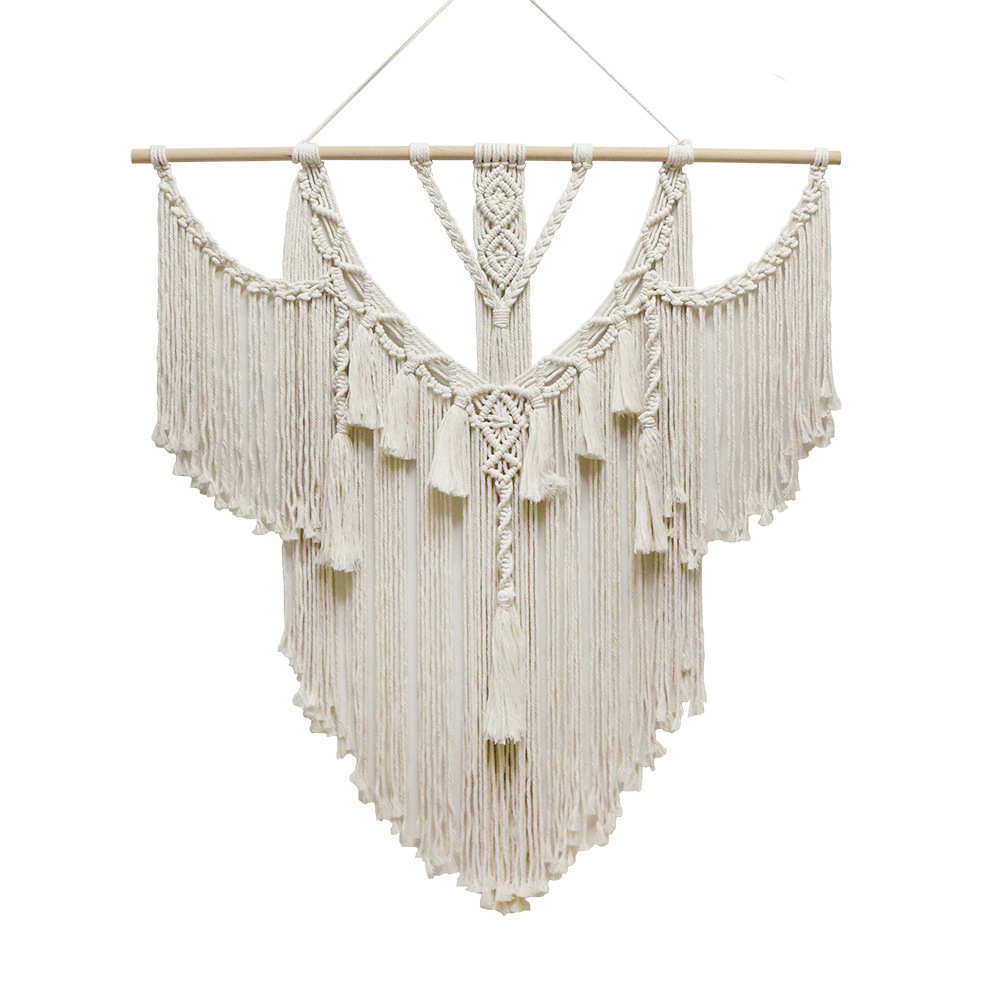 新款家居民宿装饰手工编织大挂毯棉绳流苏壁挂波西亚风壁毯,居家布艺,挂毯/壁毯,淘宝优惠券,粉丝福利购,淘宝优惠卷