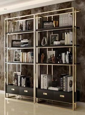 奢铁艺架轻后现代简35678约多层储物收书纳架书柜金属架书置物架