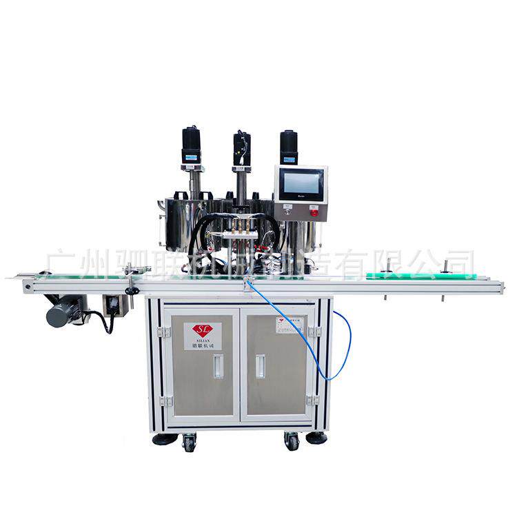 全自动加热搅拌唇彩唇膜灌装机三色三宫格膏体遮瑕膏粉底液灌装机