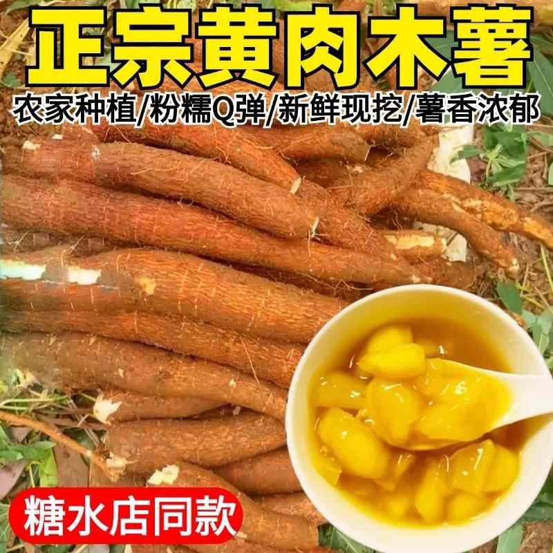 黄心木薯新鲜挖广西特产农家黄肉面包板栗红薯糖水店去皮食用