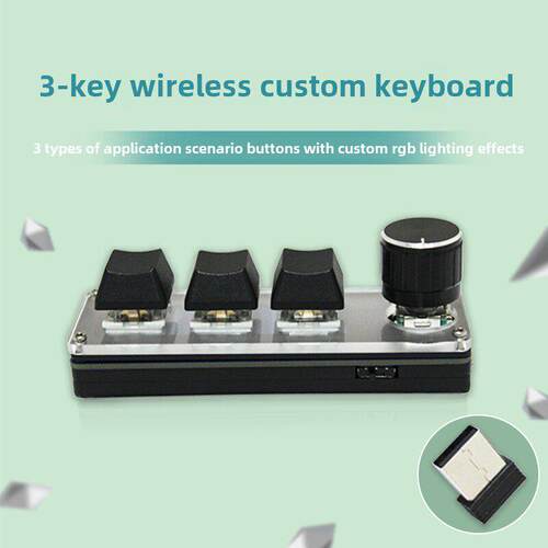 3键无线自定义键盘2.4g USB双模热插拔3个应用场景DIY配件
