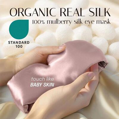 100% Mulberry Silk Sleeping Mask Eyepatch Blocking Light Eye