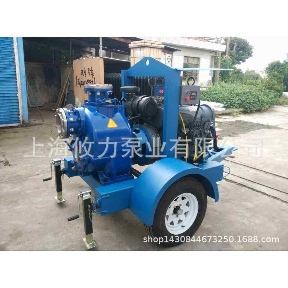 市政防汛排涝水泵柴油机自吸污水泵移动防洪排水泵卧式自吸泵
