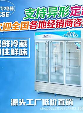 酒吧冰柜商用啤酒冷柜双门饮料冷藏柜保鲜展示柜超市冰箱三门