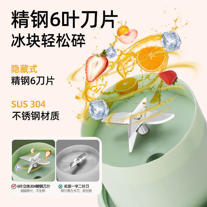 新款直销新款多功能榨汁机厨房家用全自动榨果汁机便携式迷你充电