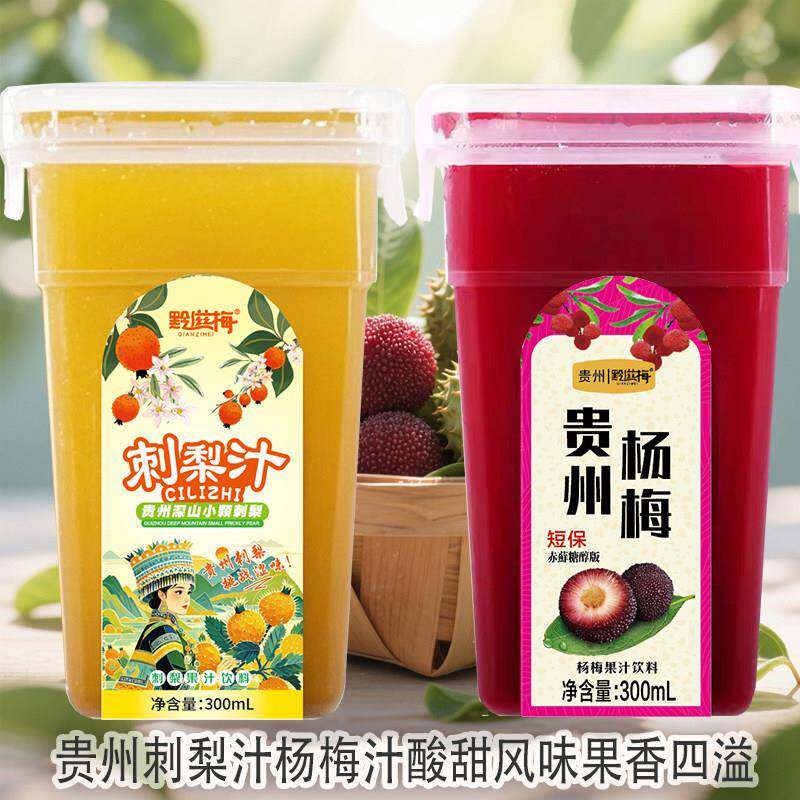 原榨杨梅汁贵州刺梨汁非勾兑非浓缩方盒300ml*6瓶冷藏果蔬汁饮料