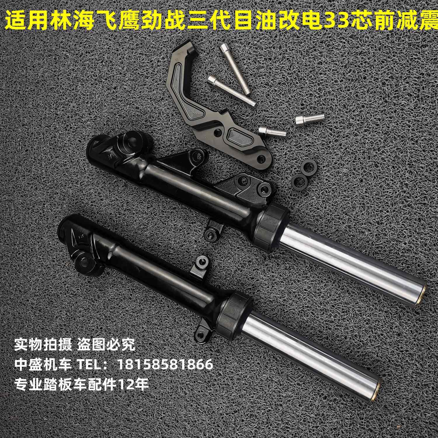 林海飞鹰劲战 三代目前避震器油改电鹿城33芯实心右碟前避震转接