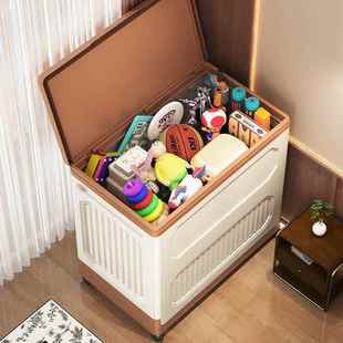 W6001灰儿童具翻盖收纳箱储箱大号放衣服免安装 被翻盖收箱 物大装