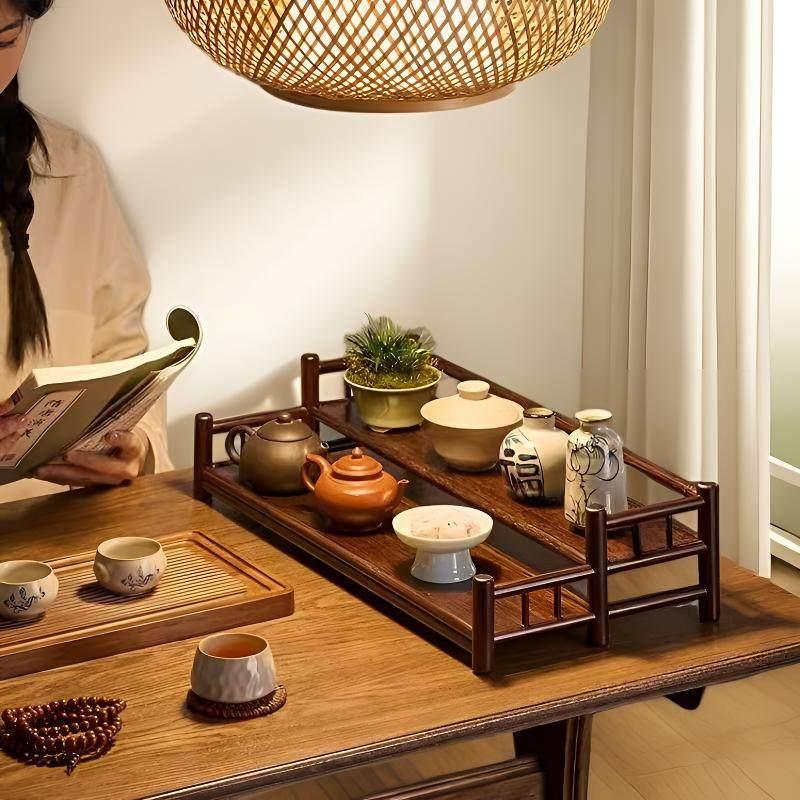 2026新款茶杯架茶桌边茶具收纳层架茶台小型博古架桌面茶架子置物