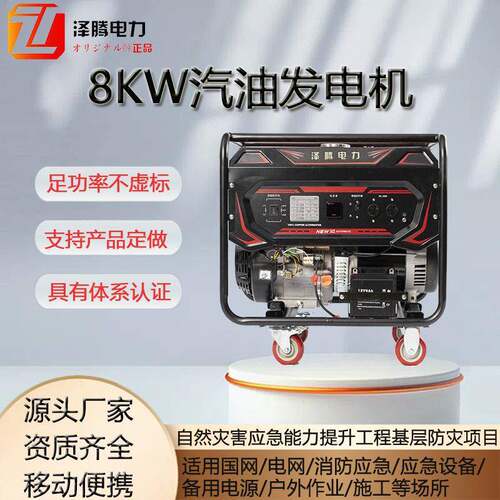 8KW小型汽油发电机SH11000E足功率应急用可控标国检报告