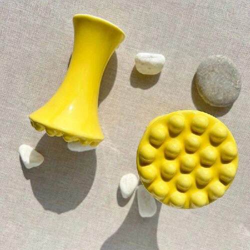 Yellow Ceramic Gua Sha For Face Body Massage Tool Body
