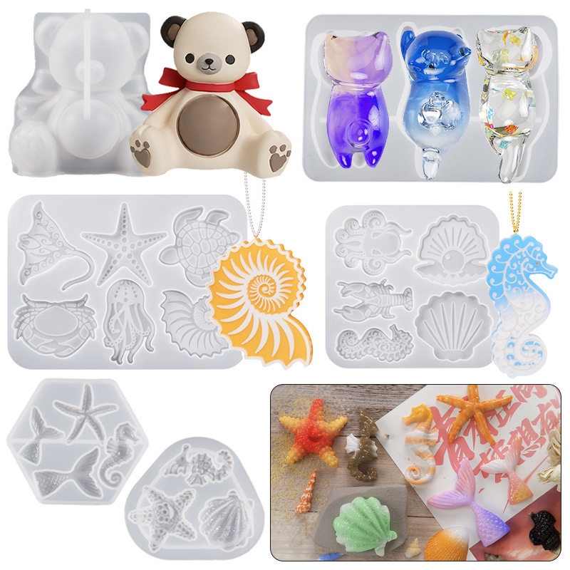 蝴蝶结水晶可爱小猫小熊烘焙模具