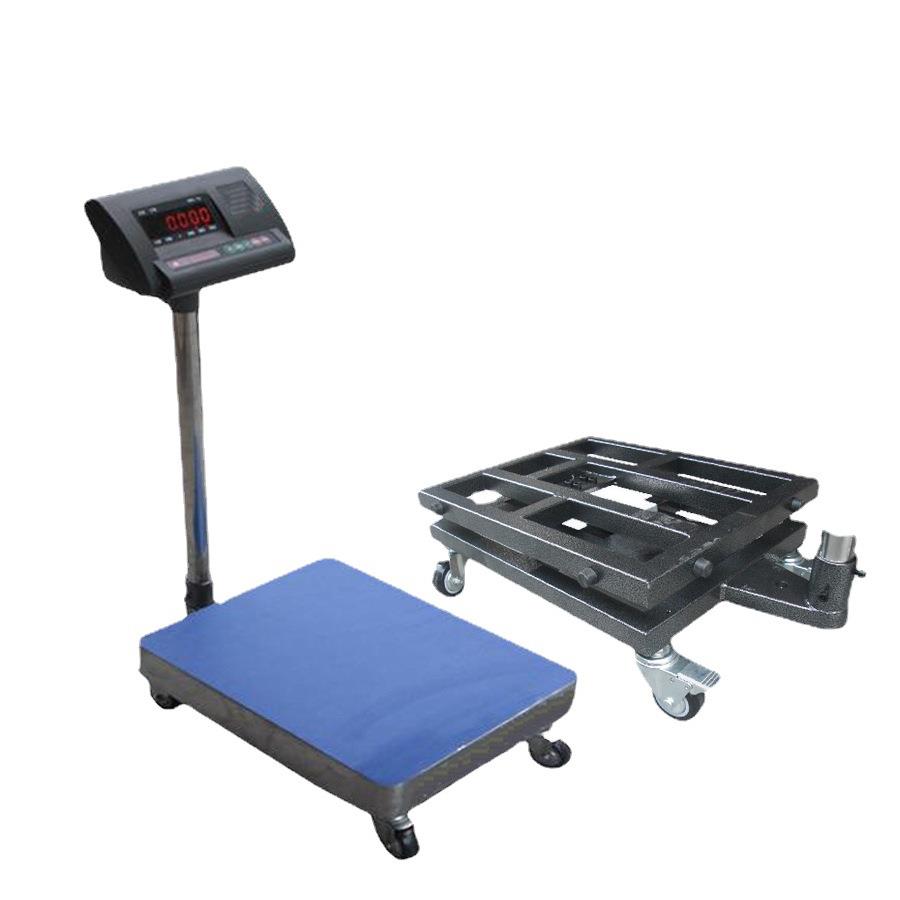 150kg带轮子电子台秤 可移动台称150公斤 带轮子移动式地称