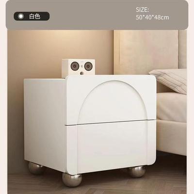 代极简创意烤漆柜收纳柜免安装床头简约现设卧室置物计师柜PJZ边