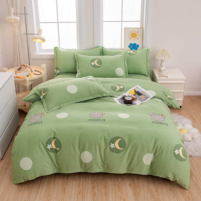 简约床上用品磨毛四全床单件套风新款棉通用现代被罩四季四季