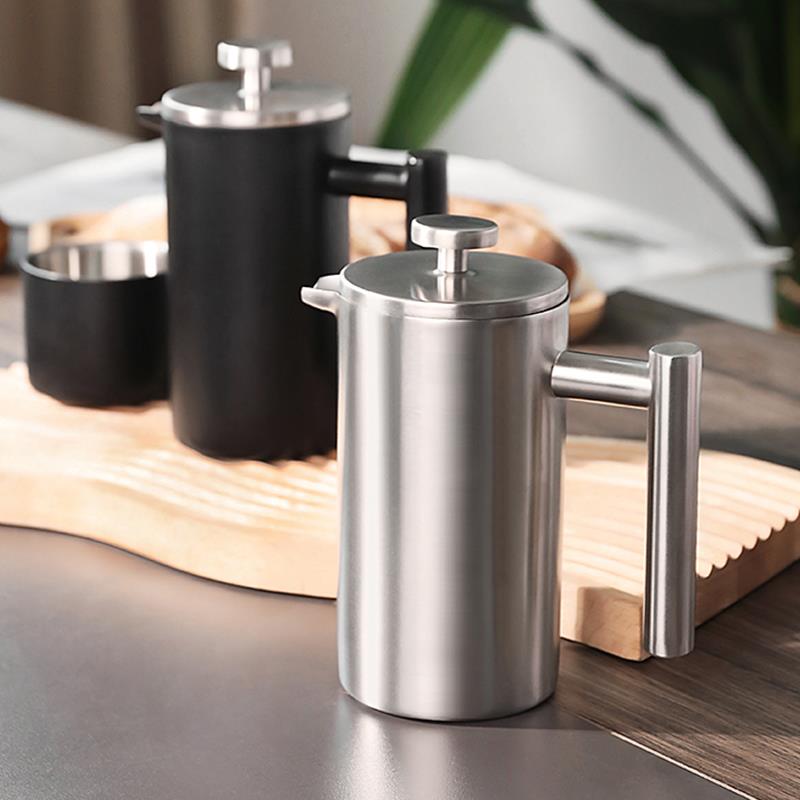 304不锈钢法压壶咖啡壶法式手冲咖啡器具套装泡茶双层保温