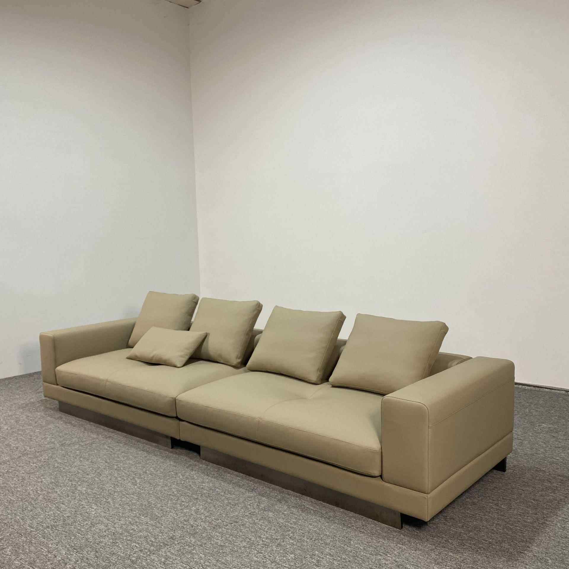 意式极简设计师时增超纤皮现代客厅家用小户型康纳丽直排真皮沙发