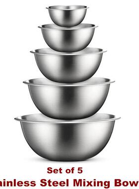 Metal Mixing Bowls Nesting Cooking Baking Prepping Kitchen