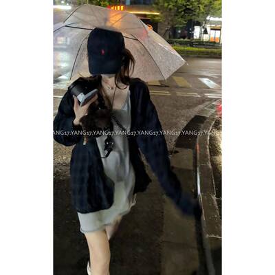 杨十七 100棉 夏日V领卷边针织吊带洋装女