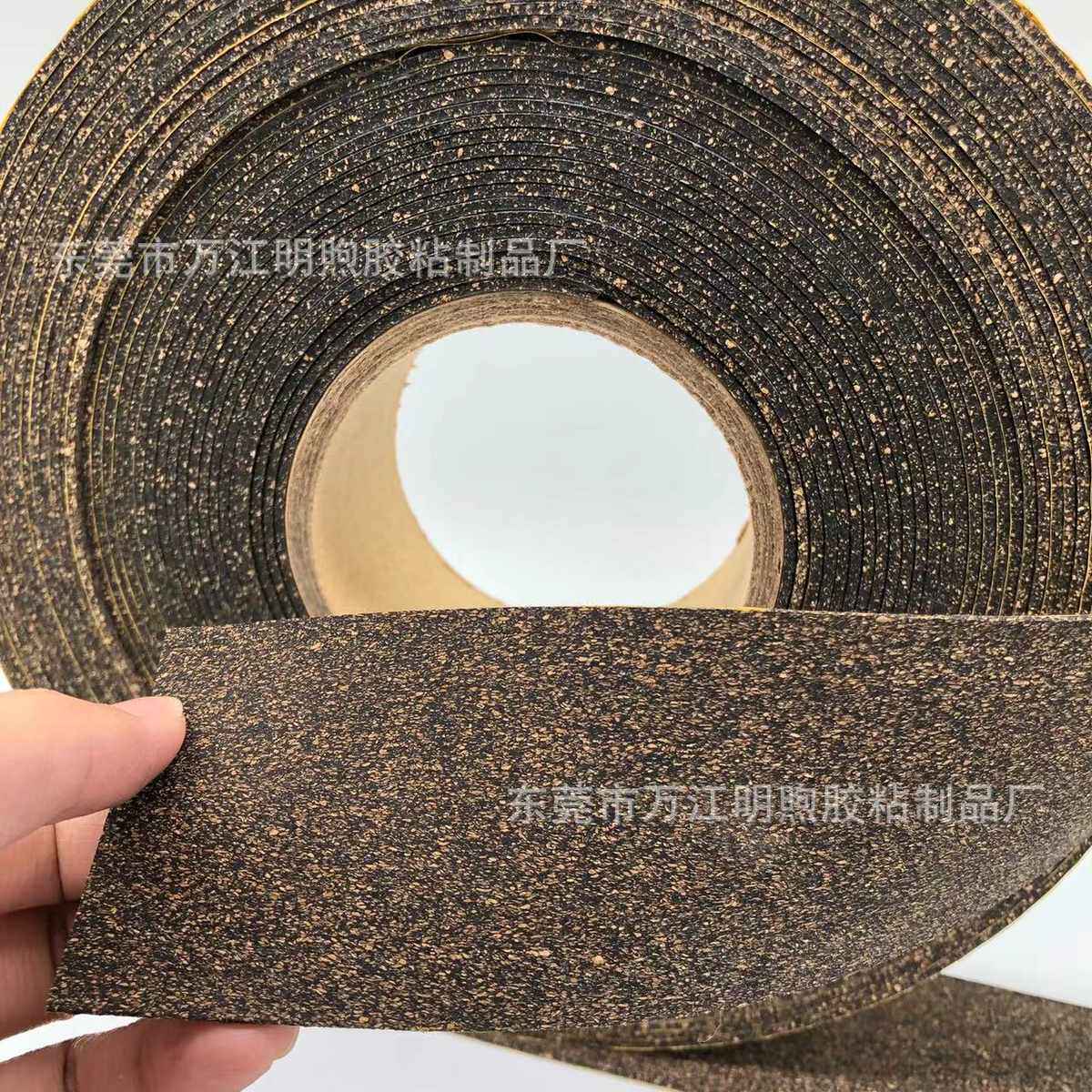 防震防滑橡胶软木带滚轮隔热磨砂软木胶带机器磨损软木带复合胶带