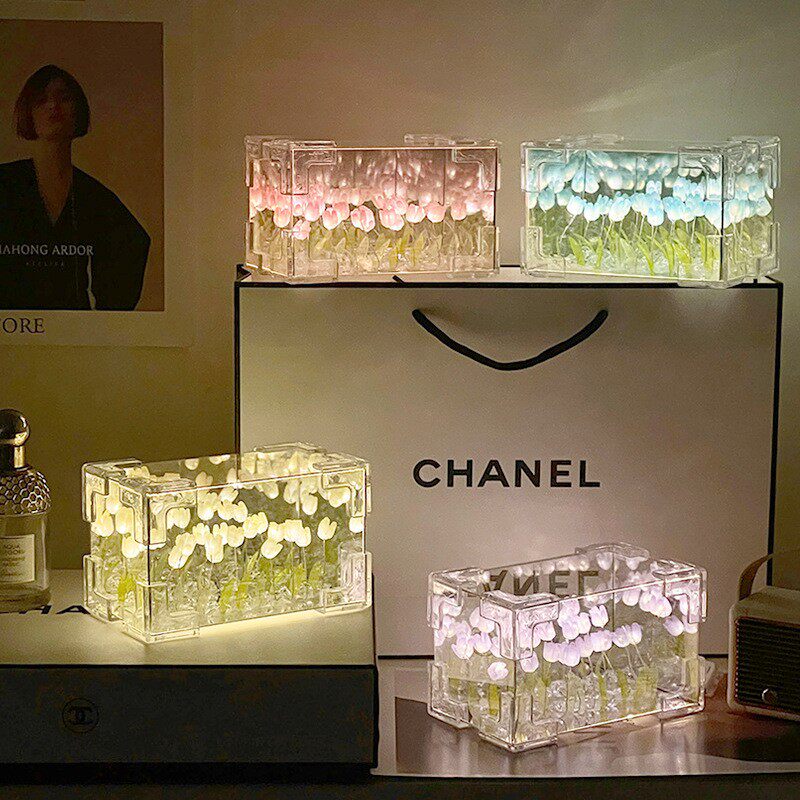 送女生女孩生日礼物女友闺蜜朋友郁金香小夜灯diy手工材料包玩具