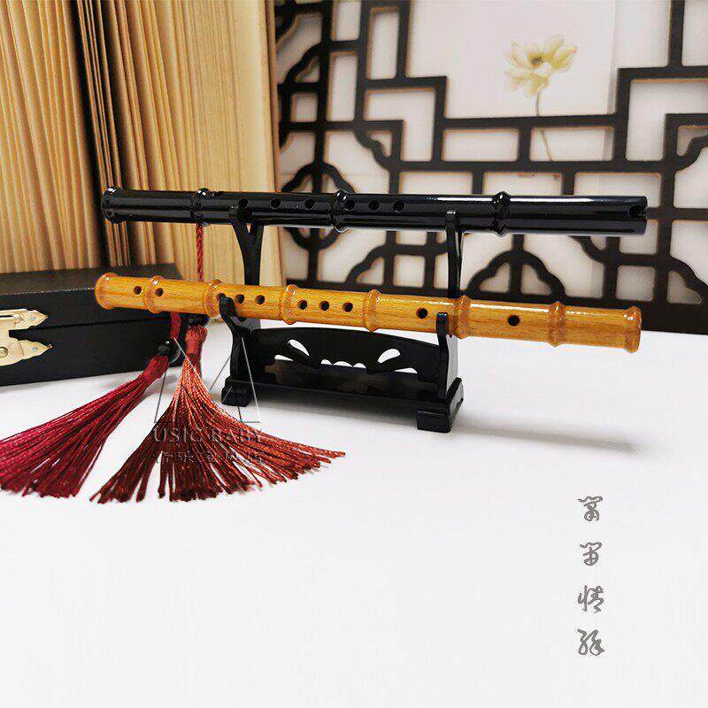 迷你竹笛箫模型摆件木制工艺礼品摆饰中国传统民族乐器礼物竹笛相