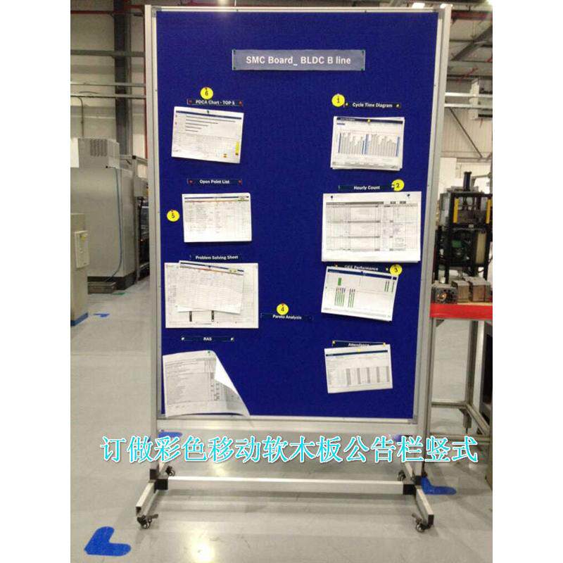 可移动支架式彩色软木板留言板带架子100*150CM 展示板照片墙立式