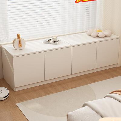 飘窗收纳柜晒空间NJF防杂阳物柜地柜置物炕柜窗边长矮柜条台储物