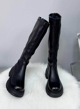 高筒骑士靴厚底增高女靴长靴women knight boots long boots