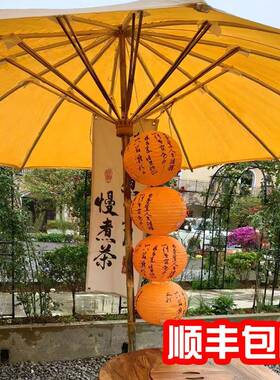 传统古典怀旧式木伞油布油竹纸伞老黄伞F956885J手工防大雨道具庭