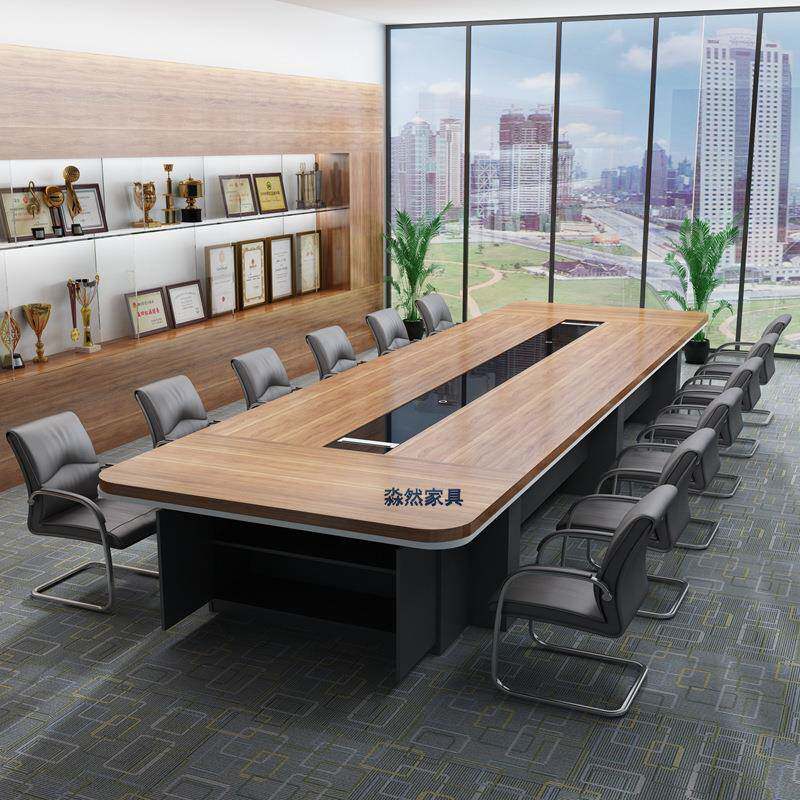 新款直销新款会议桌长桌简约现代 办公家具会议洽谈桌椅组合长方
