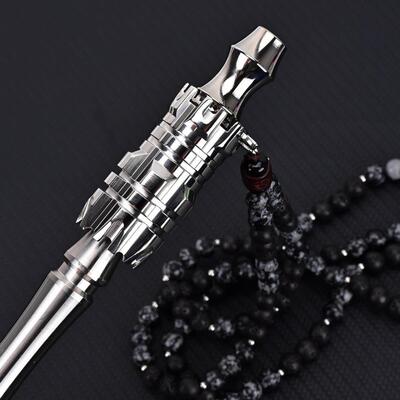 shisha tip 机甲造型钛合金水烟吸嘴 Hookah配件+防缠黑色石珠链