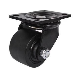低重心重载型黑阔益轴承尼龙万向轮 3寸轱磨耐承重脚轮滑轮轮双轴