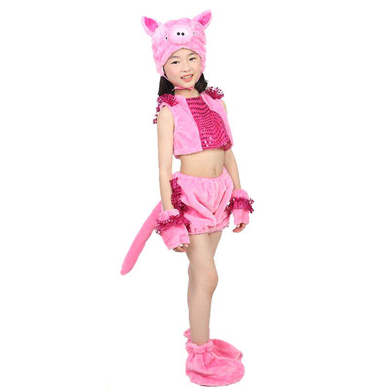 高档六一小猪表演蹈服装幼童儿园节目三小猪亲子舞只服儿动物演出