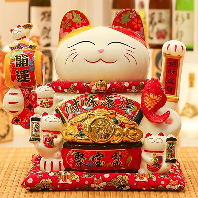 礼财猫摆件开业招大号店铺前台自动摇手家居客厅乔VJH新居品迁发