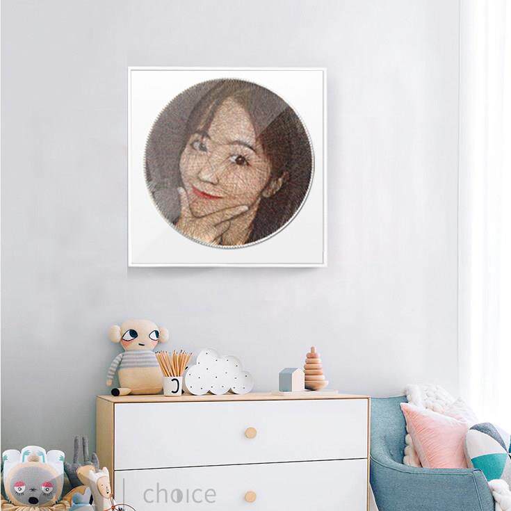 彩色钉子人像绕线画DIY手工制作弦丝画易烊千玺人物定制照片礼物