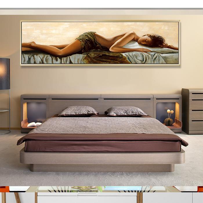 正品简约现代抽术象人物画室头卧挂画酒店房间睡美人床艺画美女装