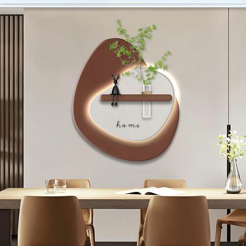 客厅家用餐厅轻奢艺术挂画实木雕刻水培绿植砂岩装饰画简约壁画